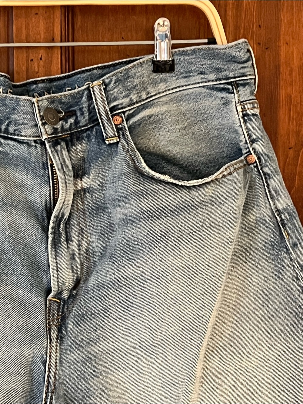 NWOT American Eagle Baggy Jort | Denim Light Faded Washed | Size 34 - Picture 7 of 13